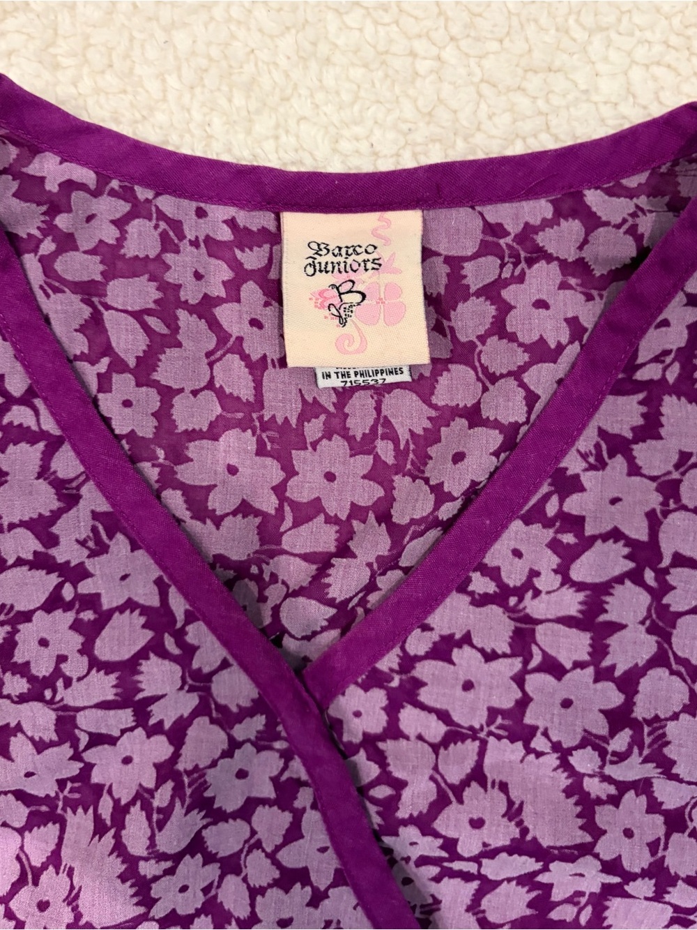 Barco Juniors Purple Floral & Solid Purple Scrub Set (Top & Pants) - Picture 8 of 10